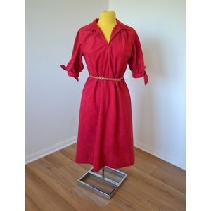Vintage 70’s Maroon Plus Size Shirt Dress